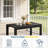 43" Modern All-Weather Outdoor Coffee Table, Heavy-Duty Metal Frame Wood-Look Patio Table-684314894