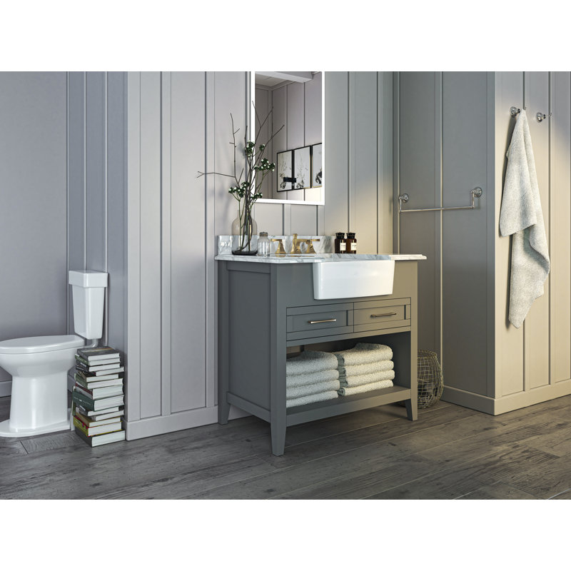 Meuble-lavabo simple 36 po Hayley, Nuage de mer gris