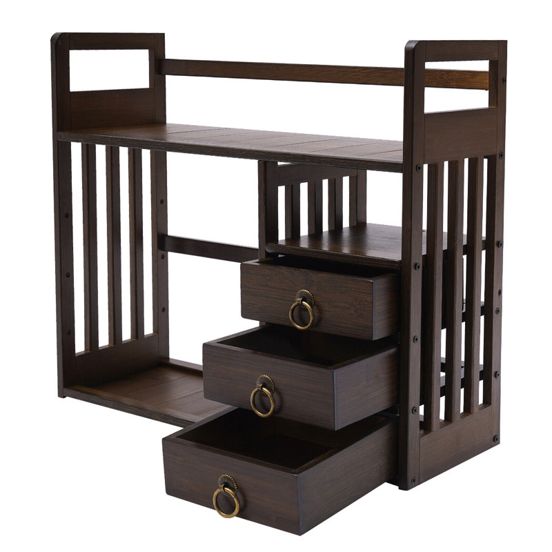 Organisateur de bureau en bambou Mandler, Brun