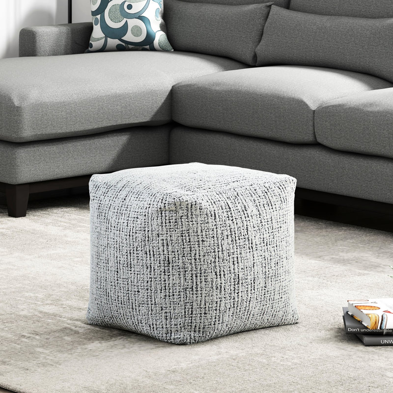 Repose-pieds carré en chenille moderne antidérapant pour l'intérieur de la maison