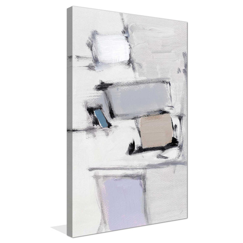 «Gray Mode I», reproduction de peinture à l'aquarelle, H 40 po x l 24 po x P 1,5 po, Toile tendue