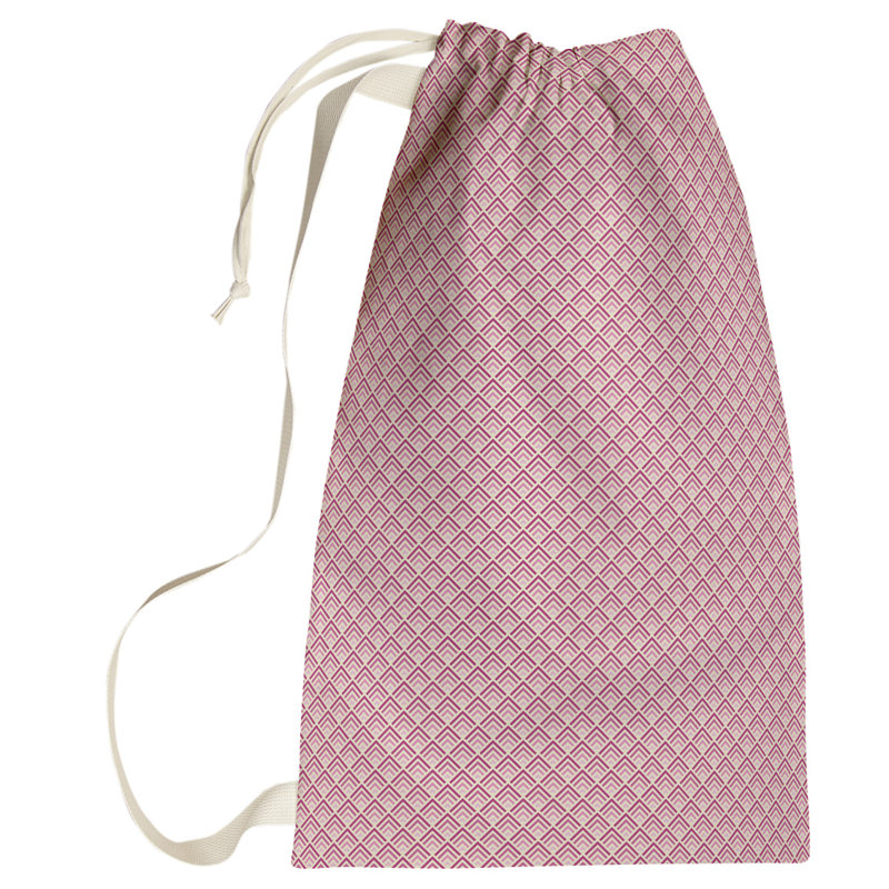 Sac à linge géométrique, Petit (H 64 po x l 20 po x P 1,5 po), Jaune / Rose