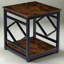 Table de bout industrielle avec rangement, table d'appoint robuste à 2 niveaux pour mini réfrigérateur, refroidisseur de boissons, bureau, dortoir, appartement et chambre à coucher - Finition brun rustique