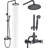 Shower System Bathroom Shower Faucet Set with 8 Inch Rainfall Shower Head Handheld Spray 2 Cross Handles Wall Mounted Outdoor Shower Fixtures Solid Brass Oil Rubber Bronze