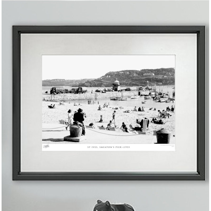 St Ives, Smeaton's Pier C1955 by Francis Frith - Single Picture Frame Print, 45cm H x 60cm W x 2.3cm D