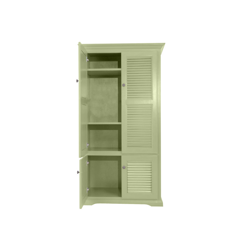 Garde-manger double en bois massif avec portes à volets, Sauge d'été