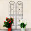 Ensemble de 2 treillis de jardin en métal 86,7 "x 19,7" antirouille pour plantes grimpantes support de fleurs extérieur noir