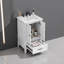 Meuble-lavabo moderne de 20 po avec lavabo en céramique, armoire autoportante blanche avec portes doubles, tiroir, butoirs de porte magnétiques et patins réglables-400234303