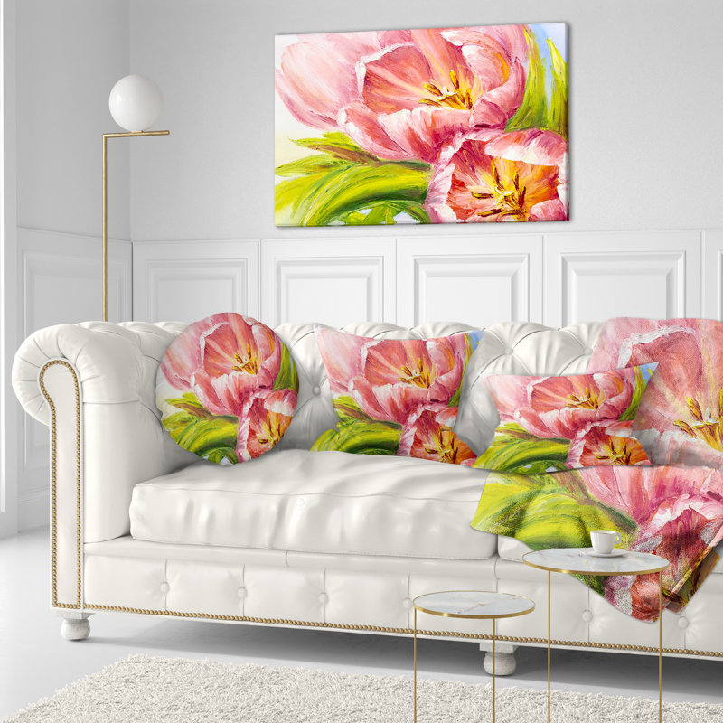 Coussin Tulipes, Rectangulaire, 12 po x 20 po