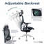 Chaise de bureau ergonomique SpaceMesh avec accoudoirs réglables et dossier haut - Noir