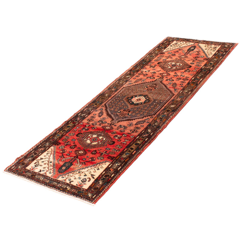 Tapis de couloir unique en laine de style années 1990 de 3 pi 1 po x 9 pi 5 po Yelenis