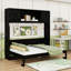 Lit escamotable double avec armoires de rangement