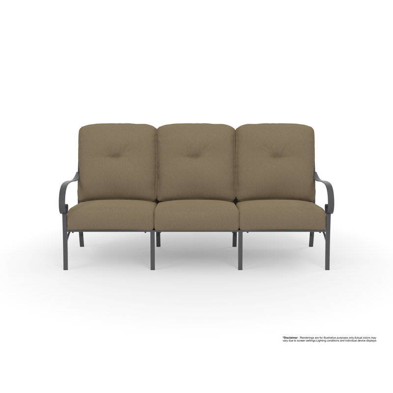 Pasadera Outdoor 3 - Seat Patio Sofa, Sahara Cafe, Graphite