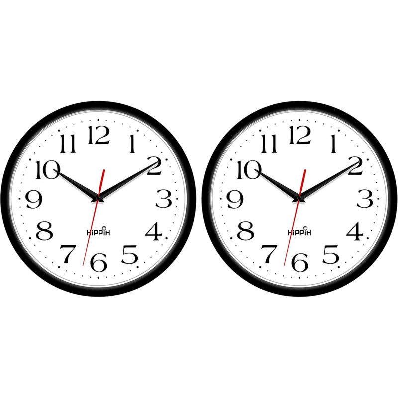 Horloge murale silencieuse, lot de 2