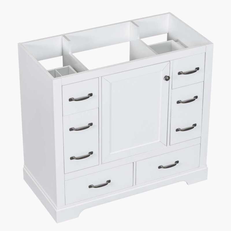 Base de meuble-lavabo simple H 33 po x l 35,5 po x P 17,9 po 35,5 po seulement, Blanc