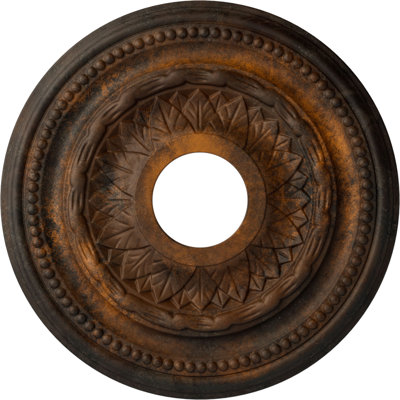 Endurathane Galway Ceiling Medallion, 15 3/4"OD x 3 1/4"ID x 1"P (Fits Canopies up to 3 1/4"), Hand-Painted Rust Finish