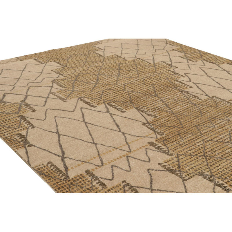 Distressed Homage Handmade Kilim Wool Geometric Area Rug, Rectangle 5' x 8'