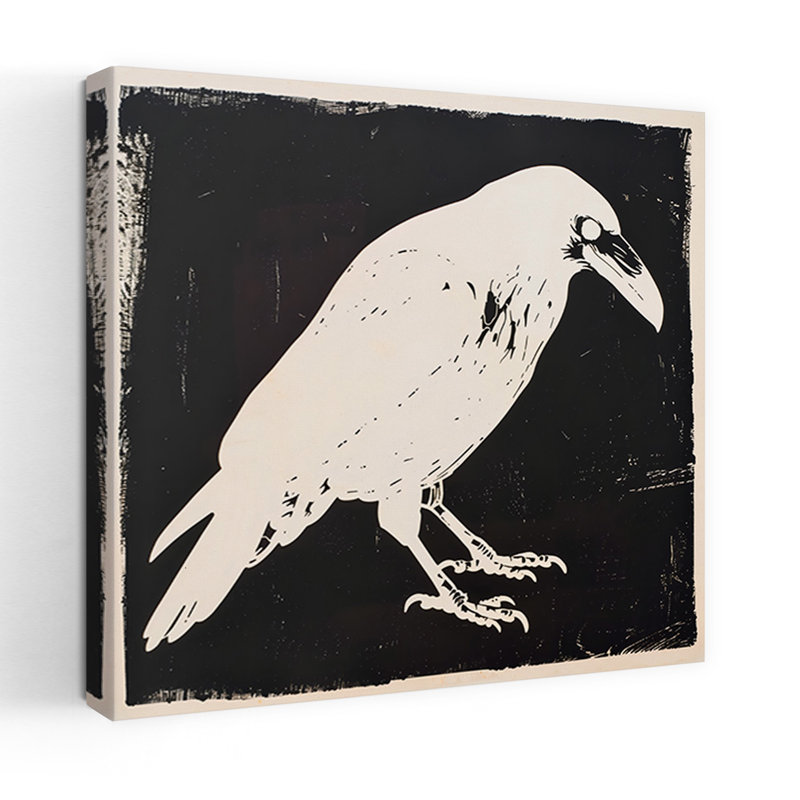Art mural Stark White Raven, H 48 po x l 48 po