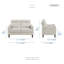 Ensemble de canapé de salon en chenille moderne et contemporain 3 pièces avec sièges à ressorts ensachés et accoudoirs inclinés Sato-901499733