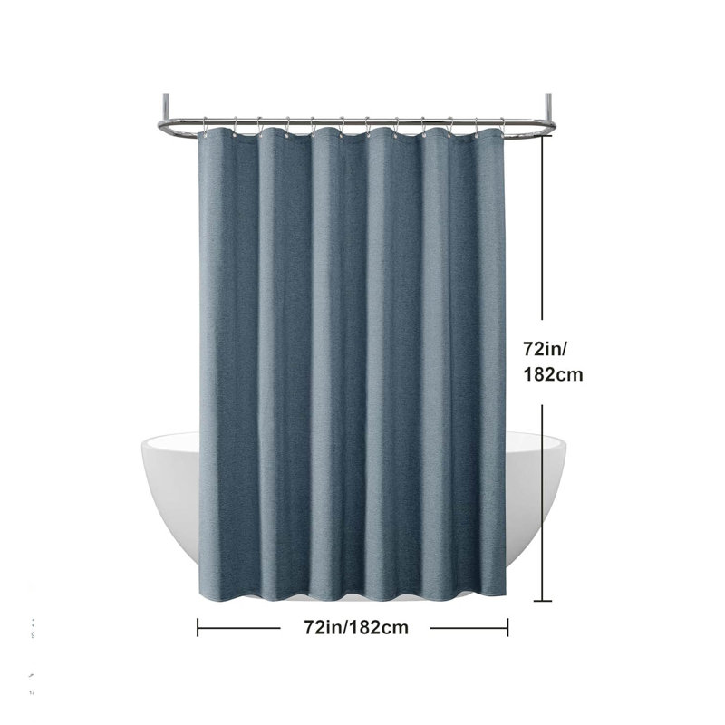 Polyester Shower Curtain, Navy Blue