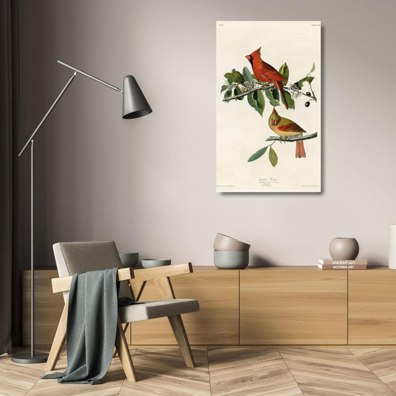 «Red Barrel Studio® Vintage Apple Collection», art sur toile tendu sous le titre: Cardinal Grosbeak