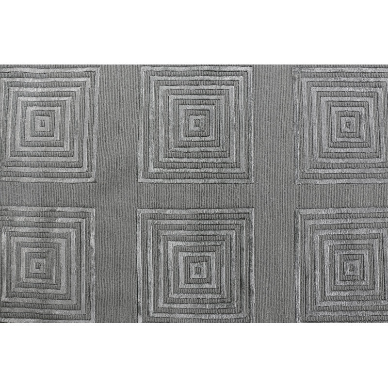 Metro-Velvet Geometric Area Rug in Gray/Ivory