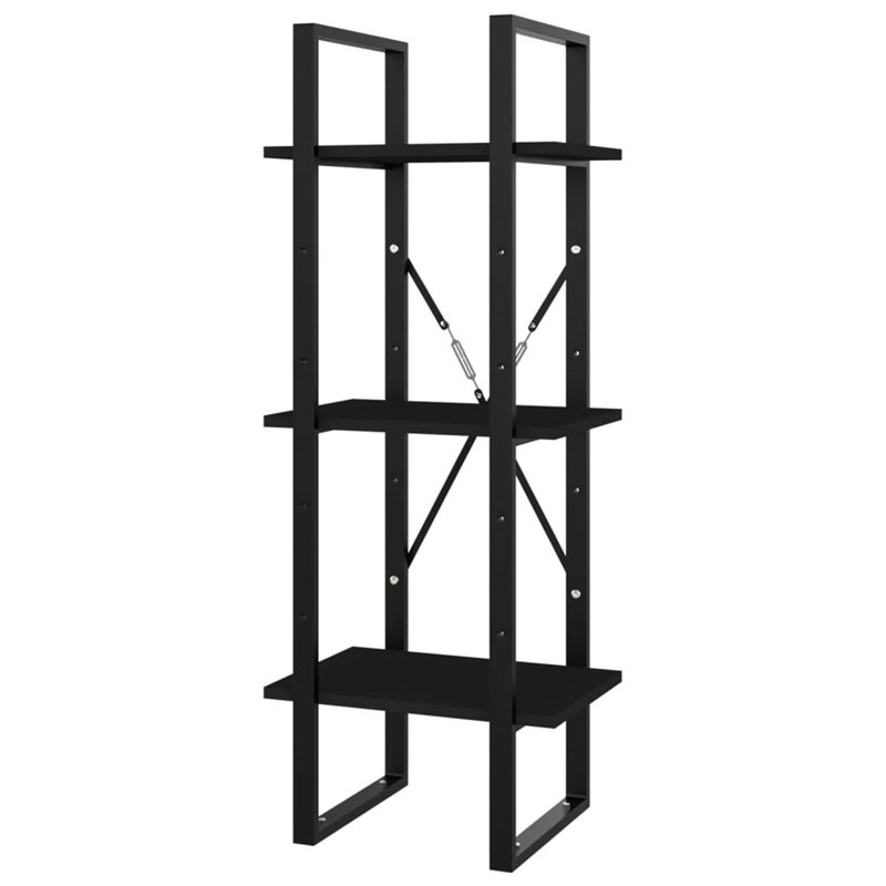 Bibliothèque Canne en bois d'ingénierie, (5 tablettes) H 68,9 po x l 31,5 po x P 11,8 po, Noir très lustré