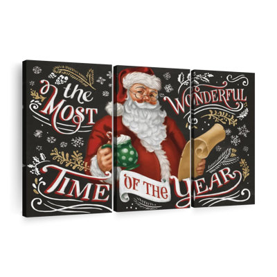 «Santa's List II Black» sur toile