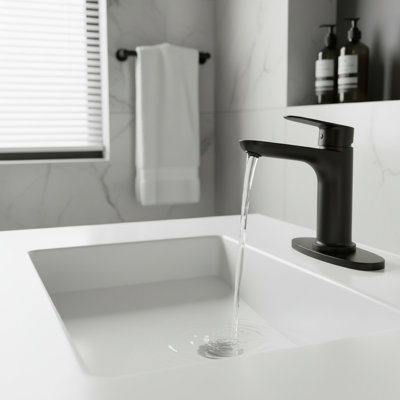 Single Handle Matte Black Bathroom Vanity Faucet - 1 Or 3 Hole Deck Mount For Rv/Laundry Sink
