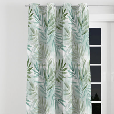 Floral Blackout Curtains - Green Ayvianna Grommet Curtain - 1 Panel