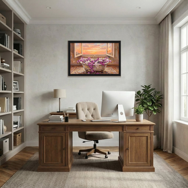 Baignoire avec fleurs et coucher de soleil Plants & Flowers, H 12 po x l 18 po