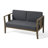 Junco Solid Wood Teak Outdoor Loveseat With Cushion And Arms-8681603-8681612