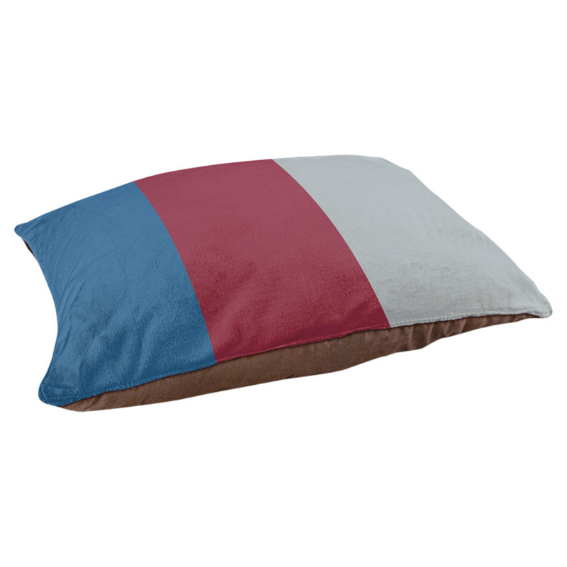 Coussin pour chien hockey Las Vegas, Grand (l 50 po x P 40 po x H 17 po), Bleu / bourgogne / argenté