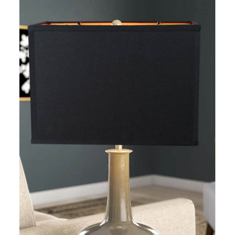 11'' H x 10'' W Linen Rectangle Lamp Shade, Black
