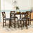 Jerimie 5 - Piece Dining Set, Square Counter Height Wood Table and 4 Upholstered Chairs-852849980-852849981