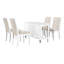 Ensemble de table de salle à manger extensible en bois 5 pièces avec abattants et 4 chaises rembourrées pour petits espaces-469983357-469983356