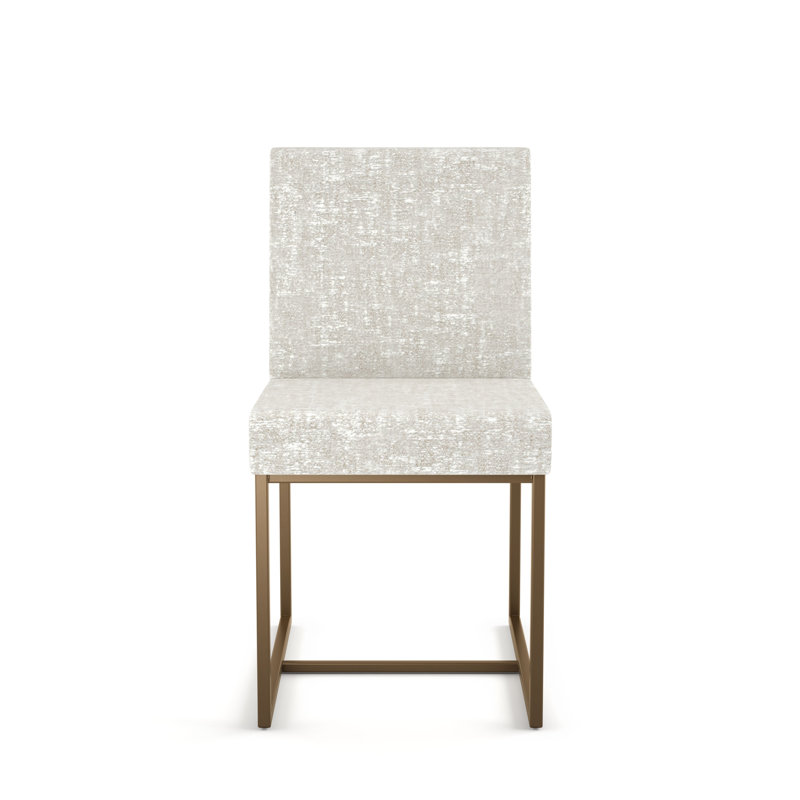 Chaise d'appoint rembourrée Ninh, Blanc / crème, Bronze