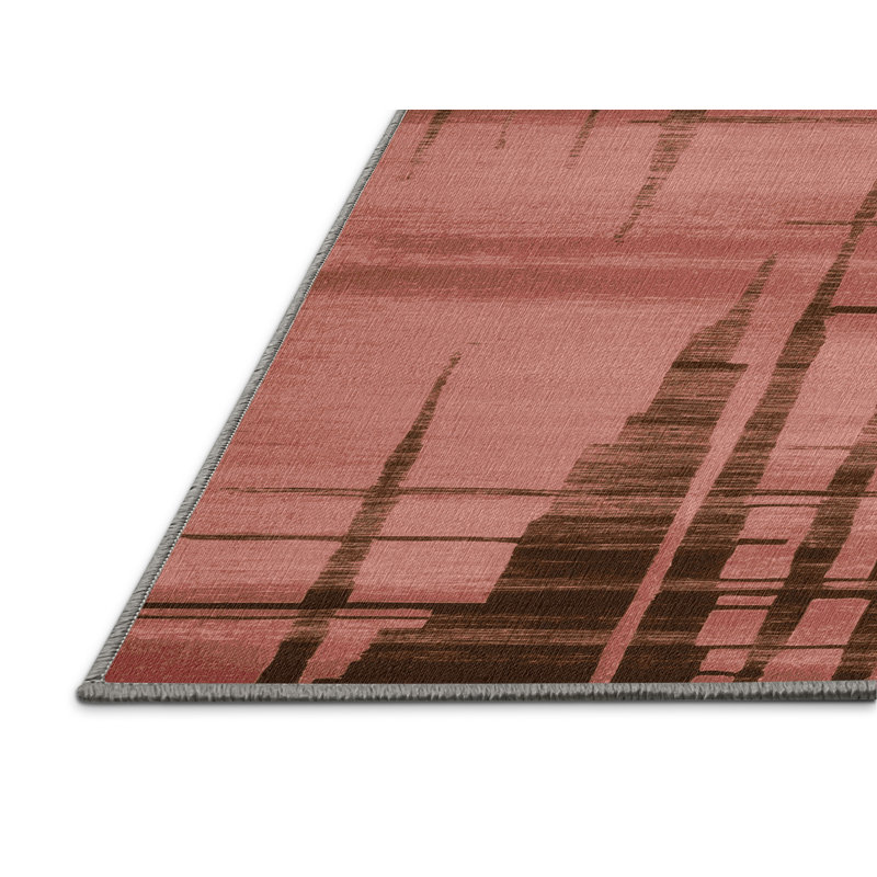 Tapis abstrait lavable à la machine, Rond 3 pi