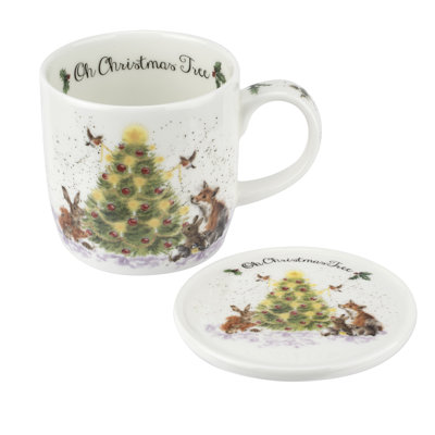 MUG & COASTER ST CHRISTMS TREE