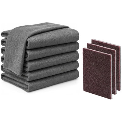 a rag Cloth Thickened Microfiber Cleaning Cloths Reusable Lint Free Streak Free Heavy Duty For Kitchen Glass Car With Cleaning Sponge