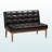 Kate 2-Pc Dining Nook Set in Faux Leather Upholstery & Walnut Brown, 31.25" H X 74.1" W X 26.78" D-1214644687