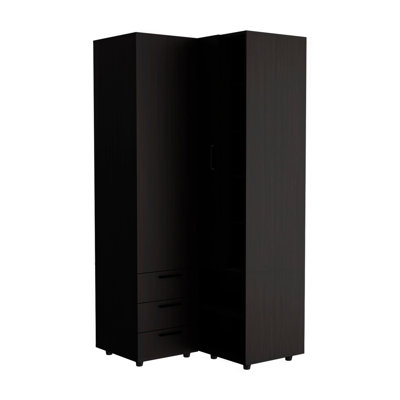 Armoire, chambre à coucher, noir