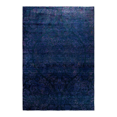 Overyed One-of-a-Kind Rectangle 6'2" X 8'10" New Age Wool Area Rug Navy/Purple/Dark Gray