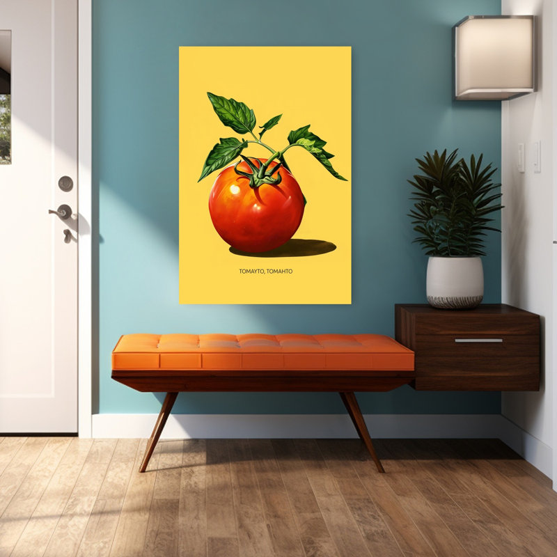 Art mural cerise rouge vif, H 48 po x l 32 po