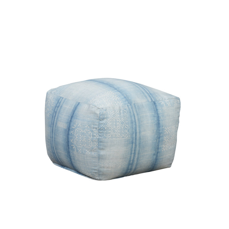 Ressler Square Pouf, Turquoise 100% Cotton