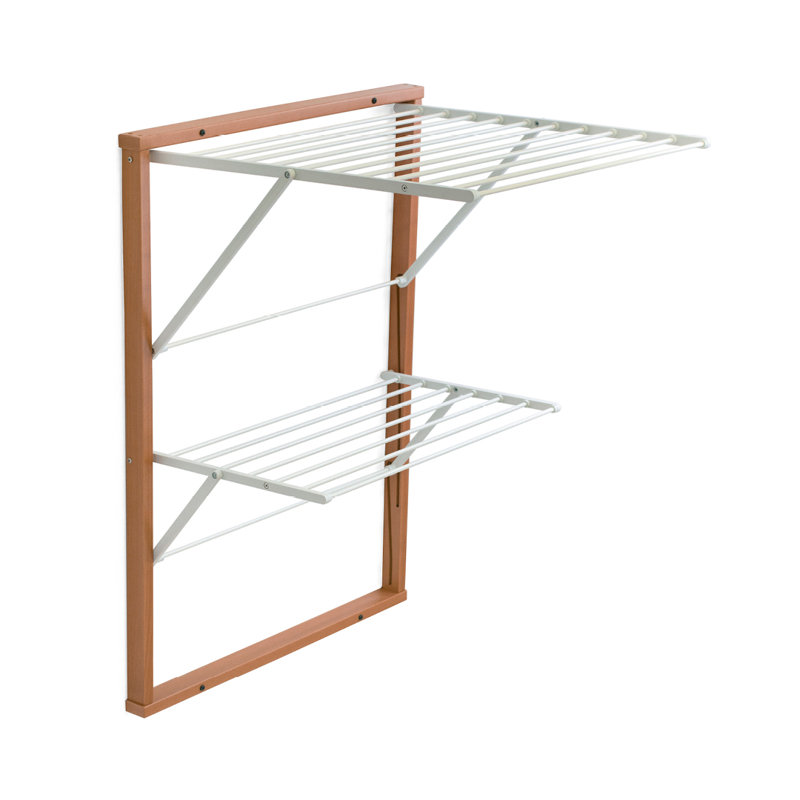 Wood Foldable X-Frame Drying Rack, Cherry