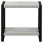 Table d'appoint, côté, bout, étroit, petit, 2 niveaux, stratifié gris, métal noir, contemporain, moderne-2072617109
