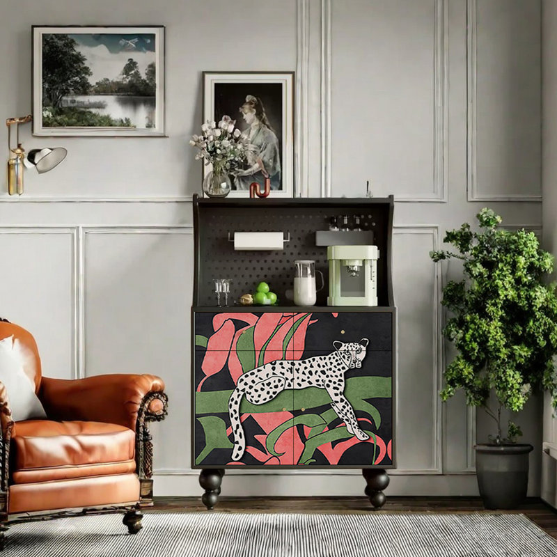 Art and creativity integrated accent cabinet, Black