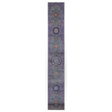 Hand Knotted Wool Area Rug in Gray And Purple
