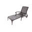 Chaise longue de patio en aluminium brun